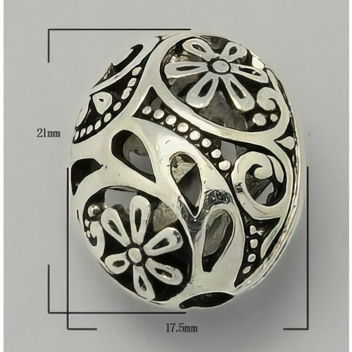 Oval Flowery 17mm 1 Stück