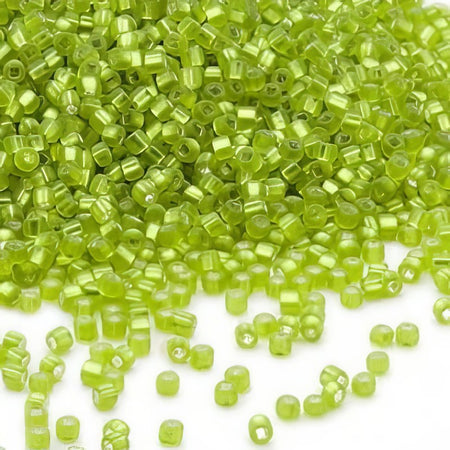 Rocailles limegrün matt 2mm 18gr Japan