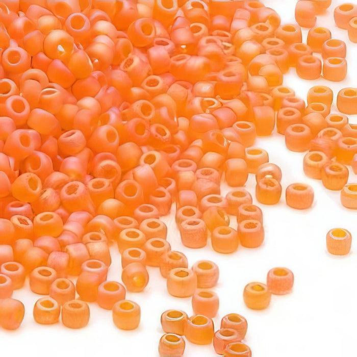 Rocailles orange AB matt 2mm 18gr Japan
