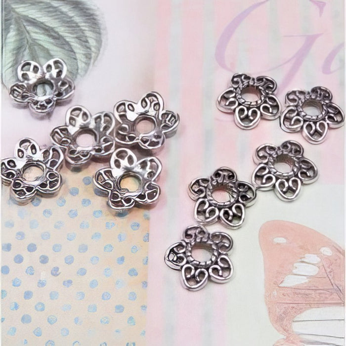 Perlenkappe Gelly silber 11mm 10 Stück
