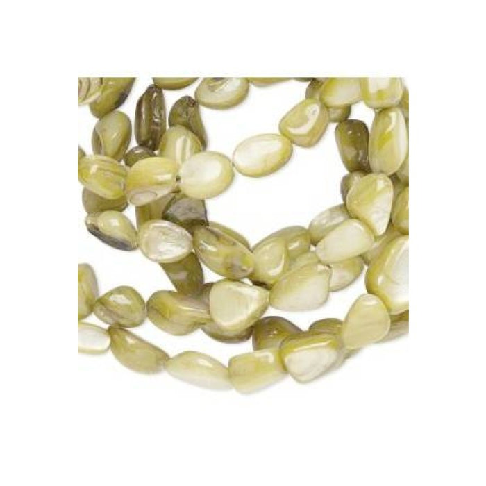 Shell Perle olive grün ca.80cm 1 Strang