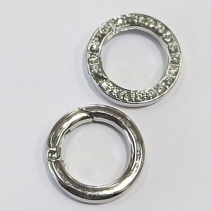 Ringkarabiner gross 24x4mm platinf. mit Steinchen 1 Stück