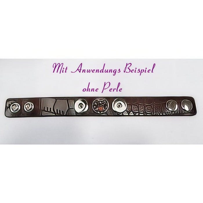 Armband rotbraun Chunk Leder breit Harley (o. Perle) 1 Stück