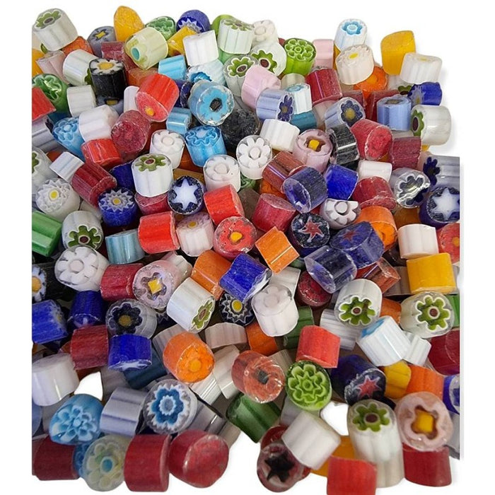 Millefiori Scheiben Murrinis Transp. 5-6mm ca 35gr.