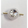Steckverschluss Polaris weiss mit Swarovski 16mm 1 Stück