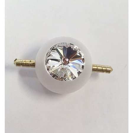 Steckverschluss Polaris weiss mit Swarovski 16mm 1 Stück