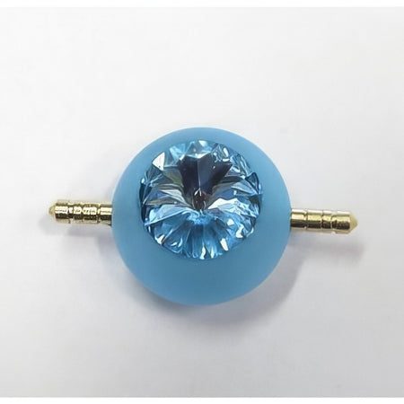 Steckverschluss Polaris blau mit Swarovski 16mm 1 Stück