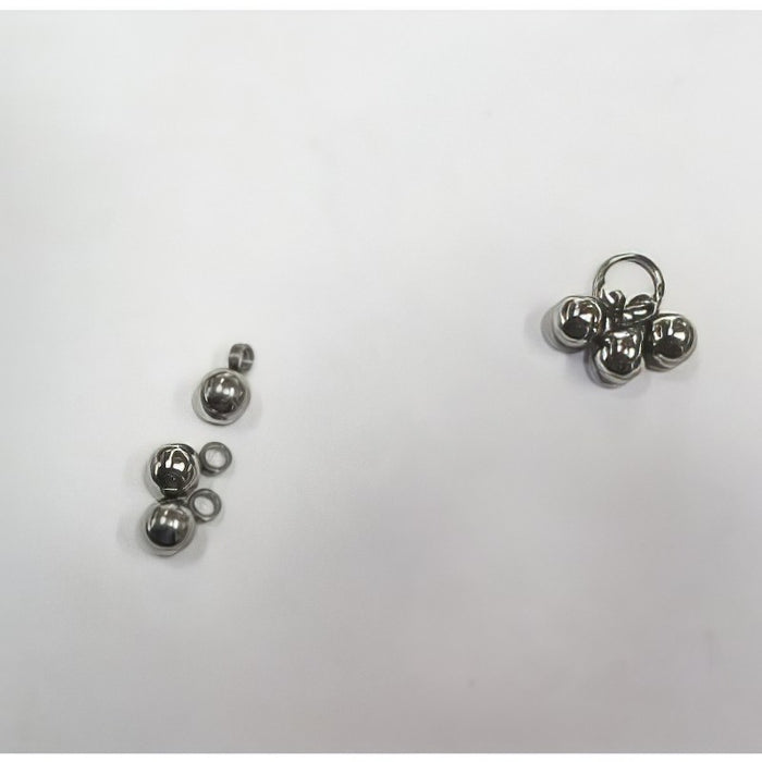 Anhänger Tröpfli Edelstahl 11x10x6mm 3 Stück
