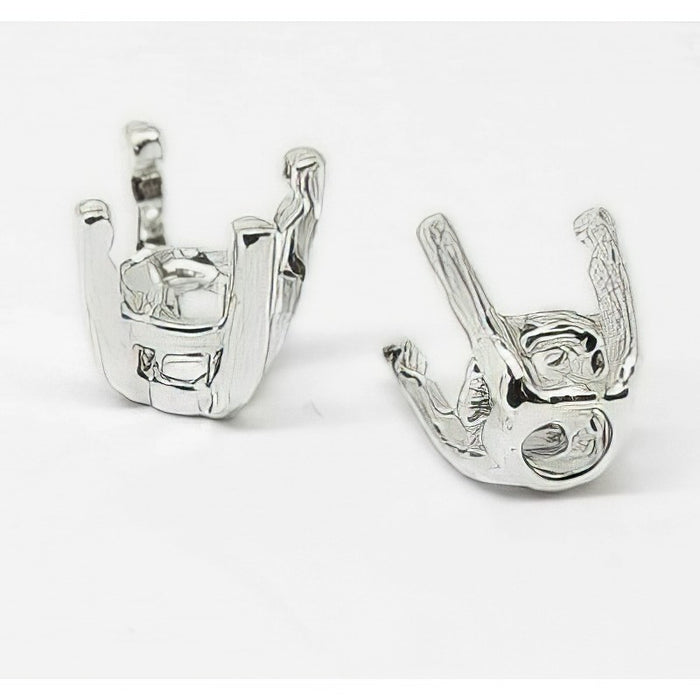 Edelstein Fassung 4mm 925 Sterling Silver