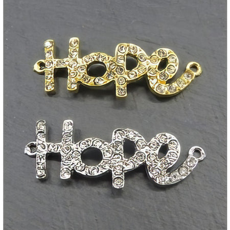 Link Hope gold oder silberf. strass 1 Stück