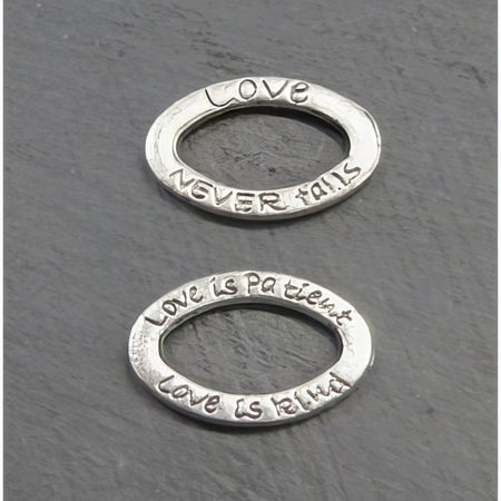 Link ring oval Love is kind.. 5 Stück