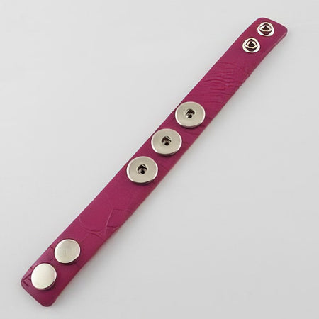Armband Pink Chunk Leder breit Harley (o. Perle) 1 Stück