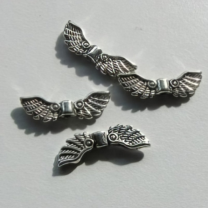 Engelflügel offen Metall silberfarben 24x8mm 10 Stück