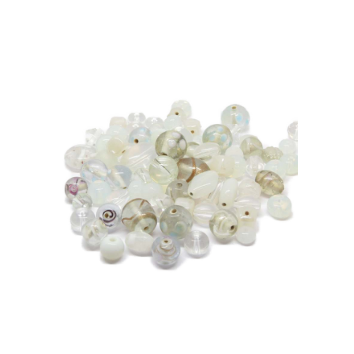 Glasperlen Mix weiss 100gr
