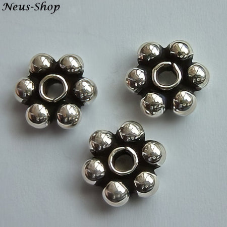 Gänseblümchen 925 silber 5mm geschwärzt 10Stk