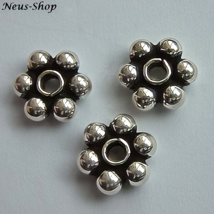 Gänseblümchen 925 silber 5mm geschwärzt 10Stk