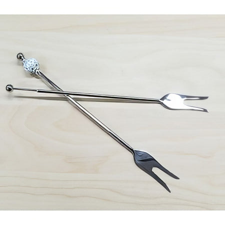 Fleisch Gabel 22x2cm lang 1 Stück ohne Perlen
