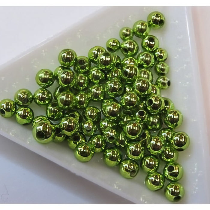 Perle 4x5mm grün versilbert(PL)100Stück