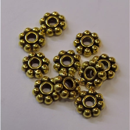 Perle Gänseblümchen 7.5mm goldf. 10 Stk.