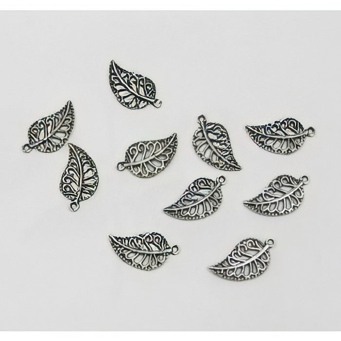 Anhänger Blatt silber 10 Stück