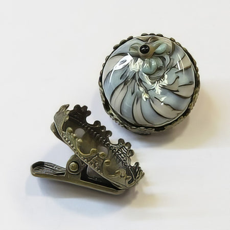 Clip bronzefarben mit Cabochonfassung 20mm 1 Stk.