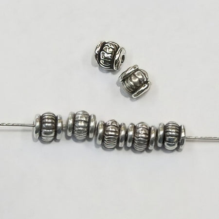 Spacerperle Fässli Rille 5x5mm 10 Stück