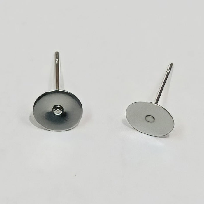 XL Ohrstecker Chirurgenstahl m. Platte 10mm 100 Stk.