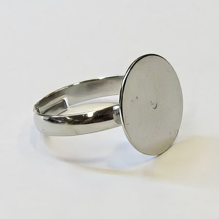 Ring Basic mit 14mm Platte zum verstellen platinfarben