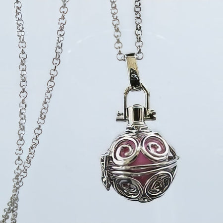Kette mit rosa Klang Kugel Kringel 1 Stück