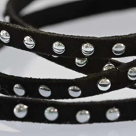Kunstvelourband mit Strass 5mm schwarz 1m
