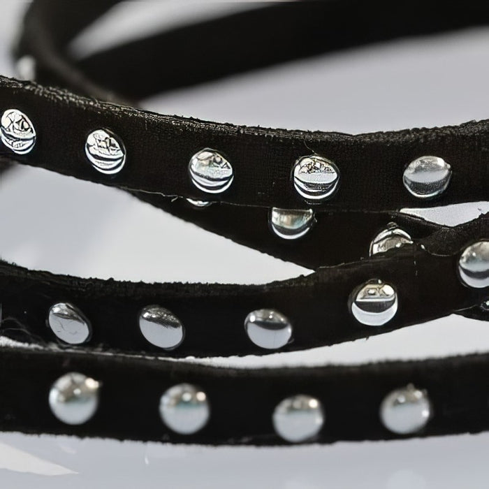 Kunstvelourband mit Strass 5mm schwarz 1m
