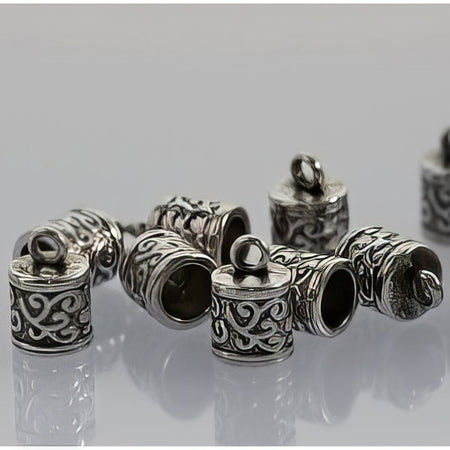 Kord-Kappe 8.5x12.5mm Platinfarben Squiggly 10 Stk.