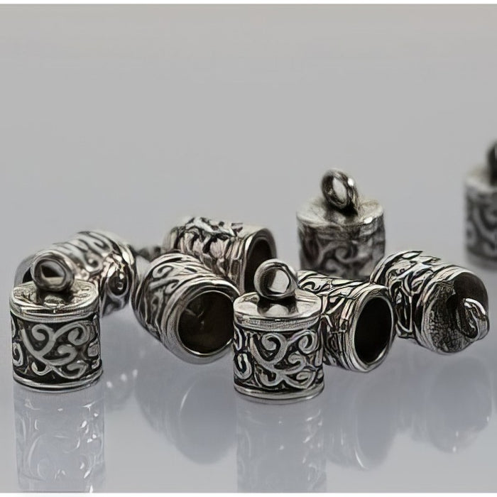 Kord-Kappe 8.5x12.5mm Platinfarben Squiggly 10 Stk.