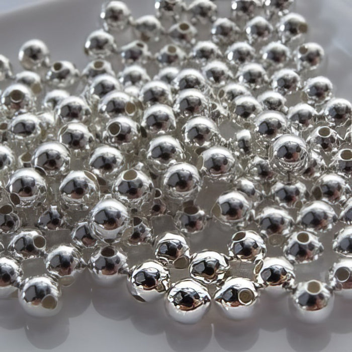 XL Silber-Perlen nahtlos 5mm 925 echt 100 St