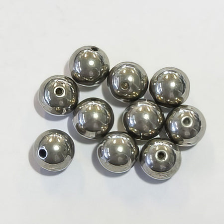 Metallperlen Edelstahl 8mm 10Stk.