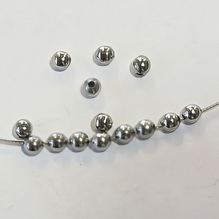 Metallperlen Edelstahl 4x3mm 10 Stk.