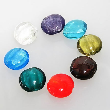 Lampwork div Farben silberfolie 15x9mm 1Stück