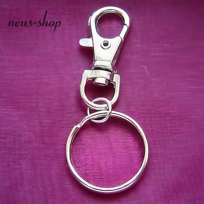Schlüssel-Karabiner gross XXL mit Ring silberfarben 1 Stk.
