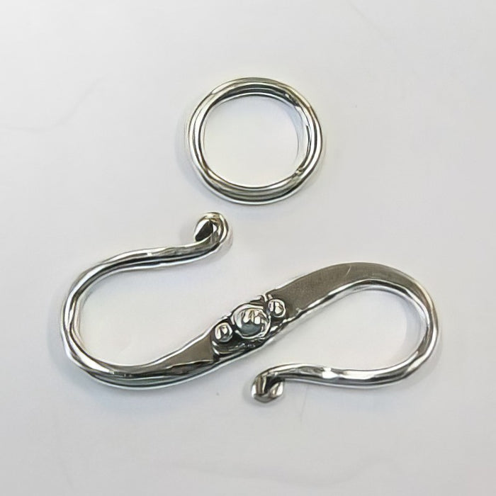 S-Verschluss Punkte 26x11.5mm 925 Silber 1 Stück