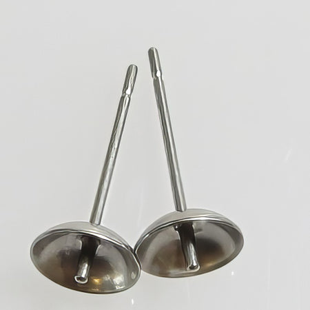 Ohrstecker peg 6mm Edelstahl 10 Stück