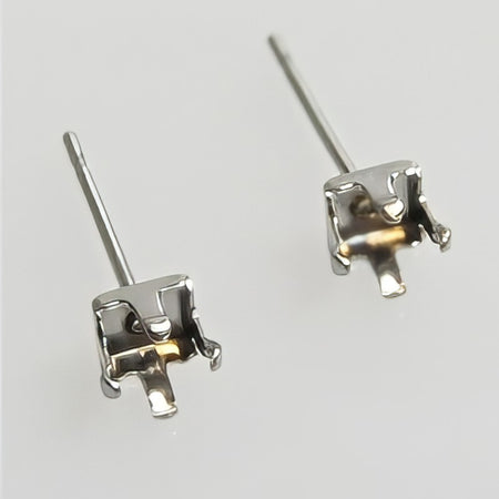 Ohrstecker easy Schnapp Edelstahl Quader für 4mm 2 stück