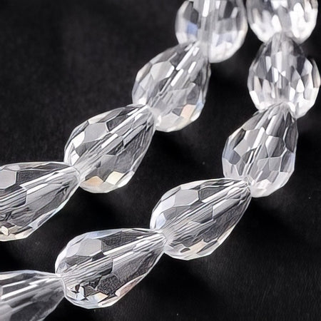 Glasschliff Tropfen 15x10mm 1 Stück