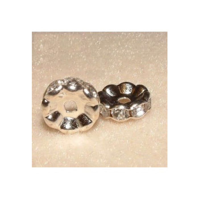 Strassrondelle 10mm Kristall rund 2 Stück