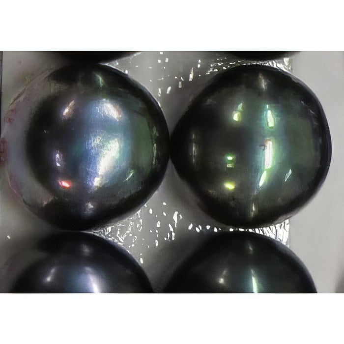 Süsswasserperlen schwarz grün button 10-10.5mm peg 1 Paar