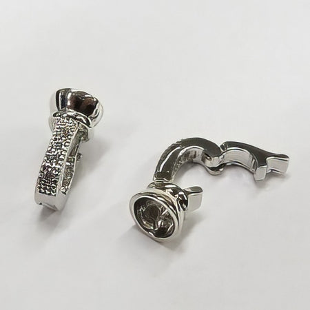 Klappverschluss mit Zirkonen platinf. 1 Stück