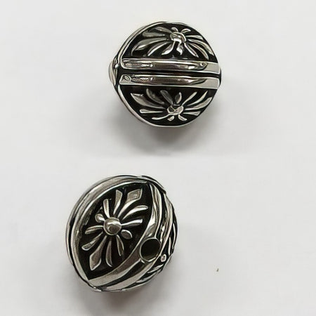 Lux Edelstahlperle fleury 12x14mm 1 Stück