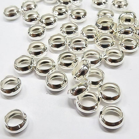 Ringliperle silberfarben 6.5x2.5mm 100-500 stück