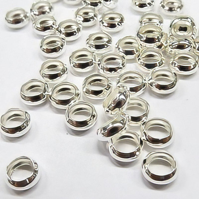 Ringliperle silberfarben 6.5x2.5mm 100-500 stück