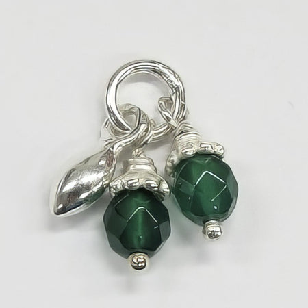 Anhänger mit Achat grün 12x10mm Silber 925 1 Stk.
