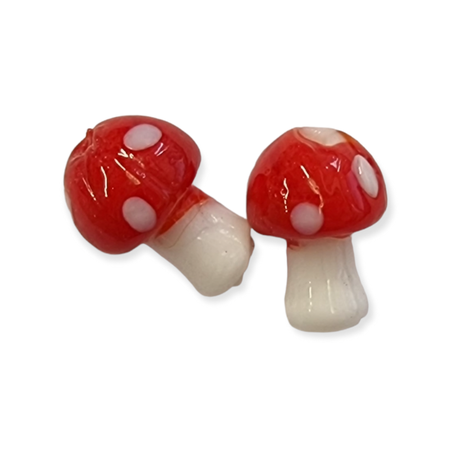 Lampwork Pilzli rot  16x12mm 1 Stück